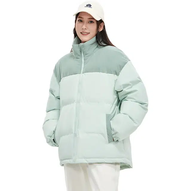 极限涡轮 复古立领加厚时尚休闲百搭棉服 男女同款 薄荷绿