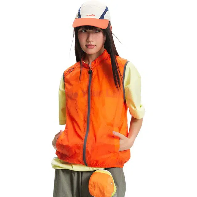 江南先生 轻薄透气宽松纯色立领马甲 男女同款
