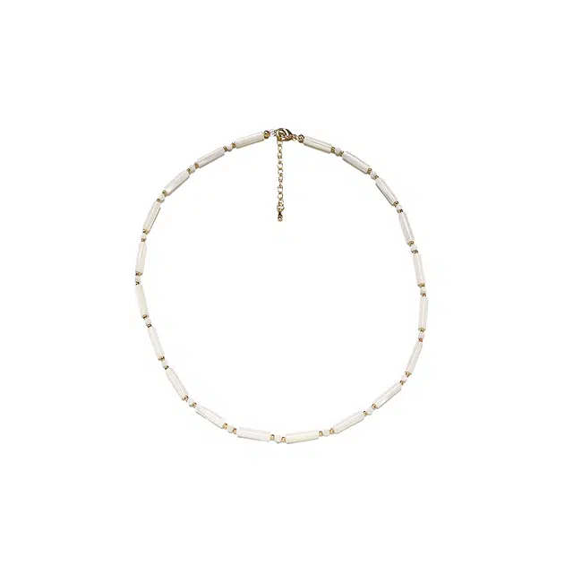 大唐国鼎 竹节贝时尚简约轻奢小众设计森系高级感优雅甜美精致气质可爱温柔浪漫百搭 好运 贝母 项链 女款