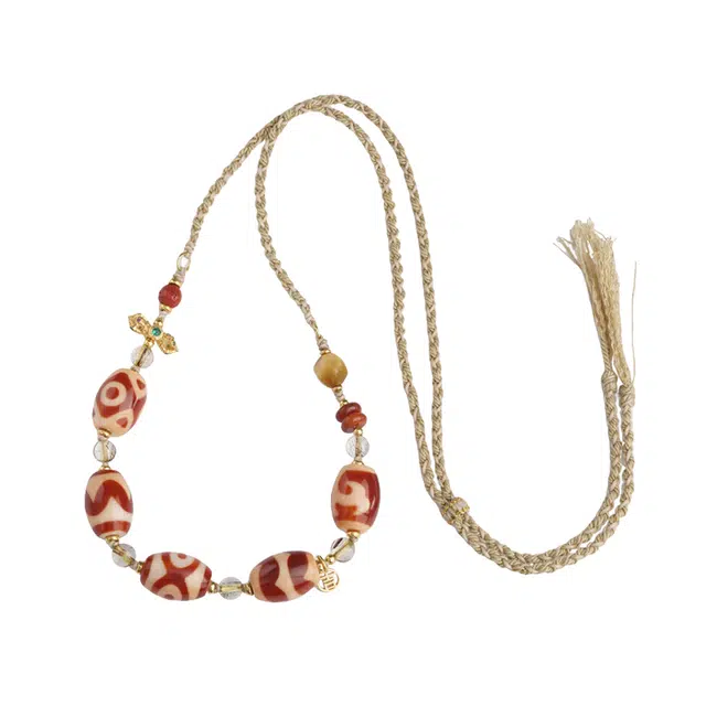 布达拉宫 红肉天珠 小众高级感编绳 玛瑙 项链 男女同款情侣款