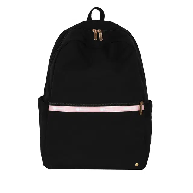 醇龙 韩版简约外出通勤大容量 尼龙布 双肩包 常规 男女同款情侣款 黑色/绿色/蓝色/米色/粉色