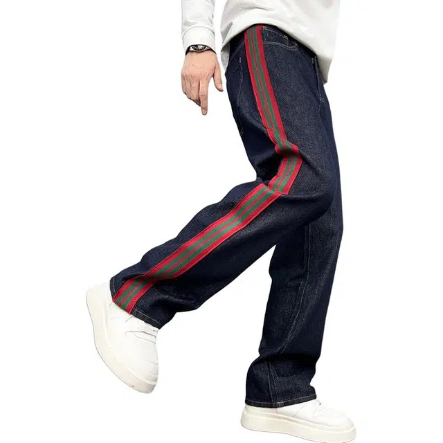 么宁 薄款宽松直筒简约百搭舒适透气个性痞帅休闲阔腿牛仔裤 男女同款