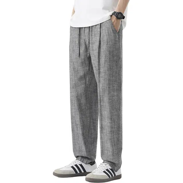 童先森 简约复古舒适宽松阔腿休闲裤 男款