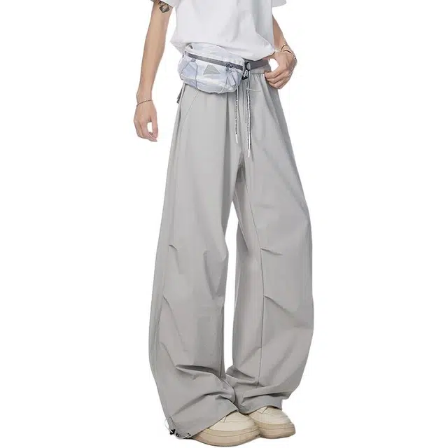 童先森 高街痞帅登山纯色中腰长裤休闲裤 男款