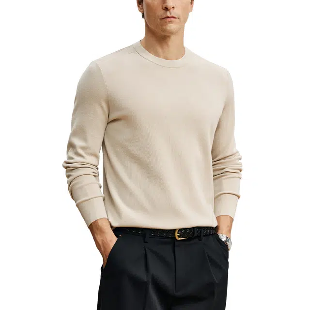 丹宁哲学 羊毛轻量舒适圆领针织衫 男款