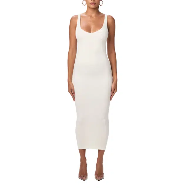 NAKED WARDROBE SCULPT TANK MIDI DRESS NW