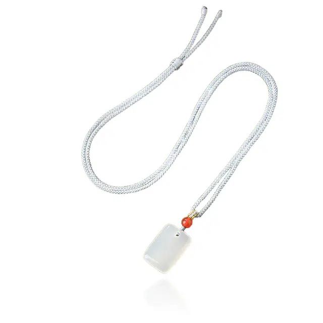 【高品质 I 附证书】 克兰茜 诸事顺遂 平安喜乐 新中式国风多巴胺配色无事牌吊坠 小众设计高级感精致轻奢日常百搭好运 玉髓 项链 女款