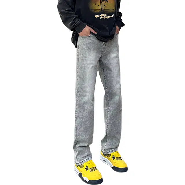 单爵 美式复古高街风多风格融合休闲百搭裤子牛仔裤 男女同款