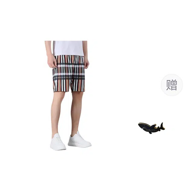 大白鲨 冰丝薄款休闲运动五分裤美式痞帅沙滩裤男裤子潮短裤 男款