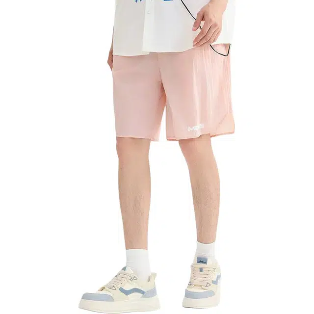 三福 简约宽松时尚直筒裤中腰休闲短裤 男款