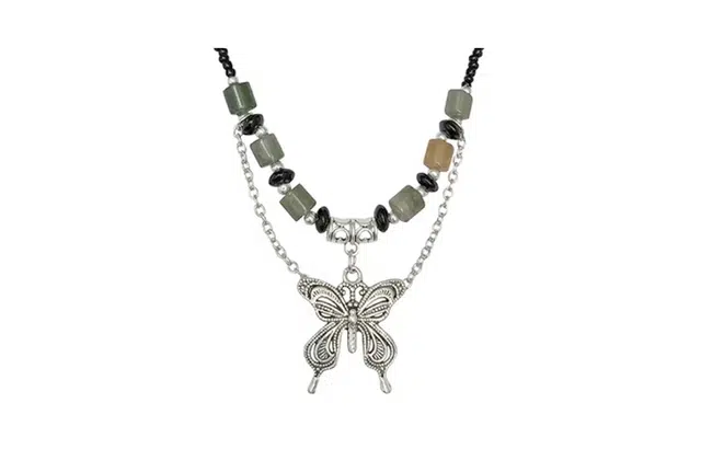 克拉日记 蝴蝶双层叠戴 锁骨链 高级感小众设计感 礼盒装 合金 项链 女款