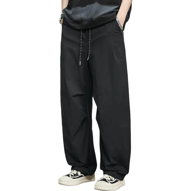 隐狼世家 夏季薄款潮流纯色中腰长裤休闲裤 男款