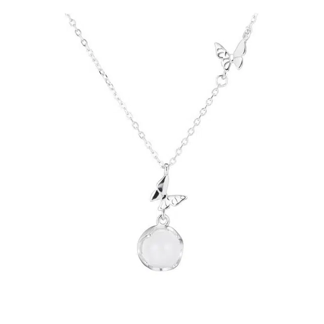 龙弗 在逃公主平安喜乐好事连连皆如所愿高级感蝴蝶日常百搭简约通勤风小众设计 新年佳节送礼好运 玉髓 项链 女款