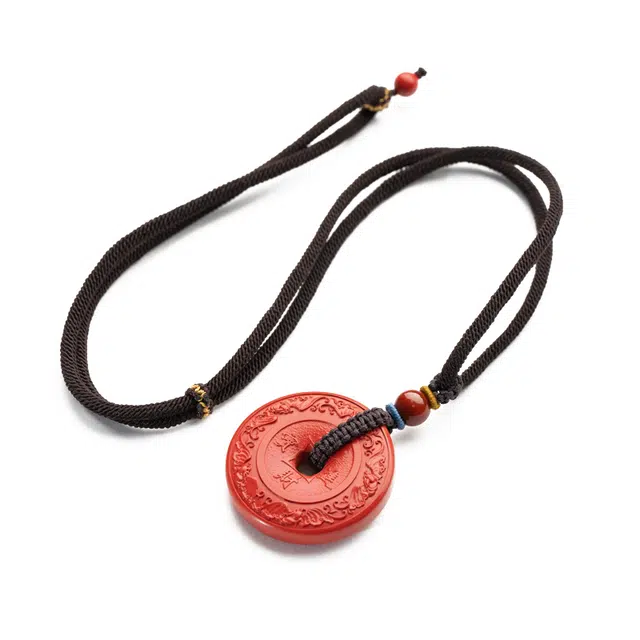 仙源 招财进宝平安扣 太岁 再造辰砂朱砂 玉石手串 男女同款情侣款