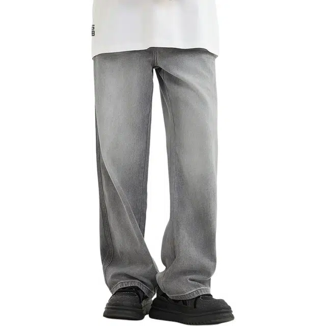 三福 阔腿街头中腰百搭长裤牛仔裤 男款