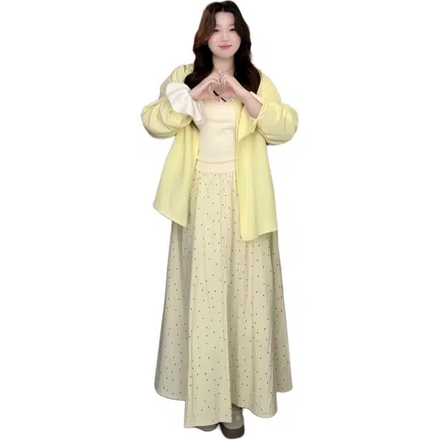 哒头下雨不愁 时尚气质温柔风长袖外搭舒适百搭裙子裙装套装 女款