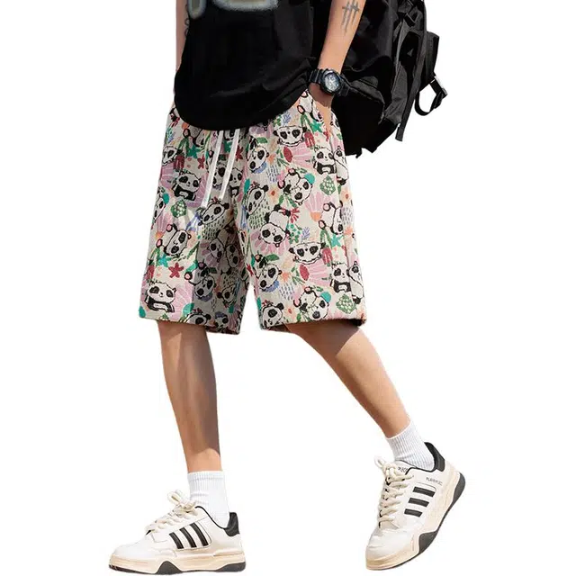 左岸 美式刺绣五分裤薄款宽松运动时尚中裤外穿休闲短裤 男女同款