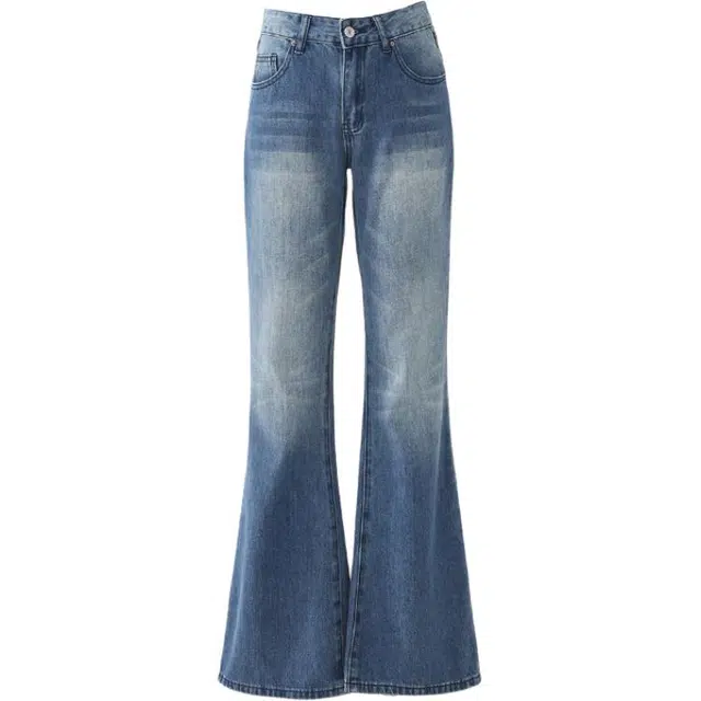 玫丝朵 美式低腰辣妹宽松百搭阔腿牛仔裤 女款 复古蓝