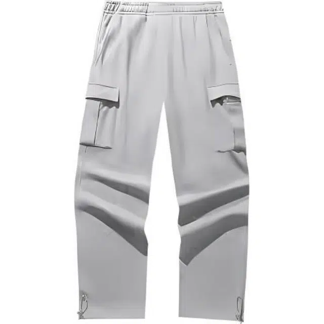 超级安踏 运动生活系列 纯色中腰系带舒适透气百搭宽松直筒休闲裤 男款 灰花灰