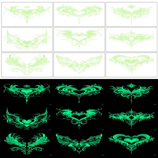 馨枕居  夜光魅魔情趣纹身贴性感小腹私处夜光情趣情侣临时纹身贴纸