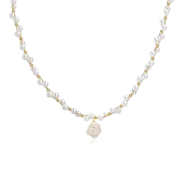 【小香风】 饰伴 山茶花  氛围感仙气高级感 韩系复古风轻奢 合金 项链 女款