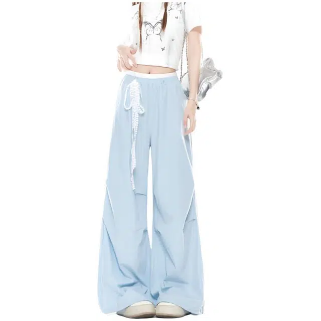 天才小熊 潮流时尚宽松百搭直筒裤休闲裤 女款