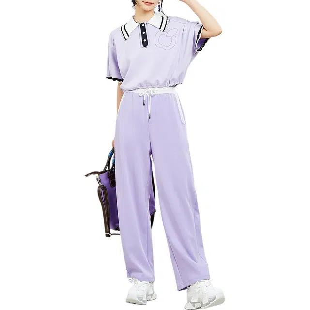 木果果木 通勤百搭时尚直筒裤休闲裤 女款 香芋紫