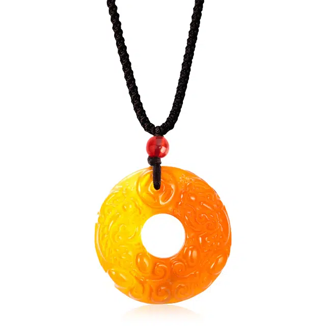 彗时 清透貔貅圆环平安扣 小众设计招财瑞兽 玉髓 玉石项链 男款