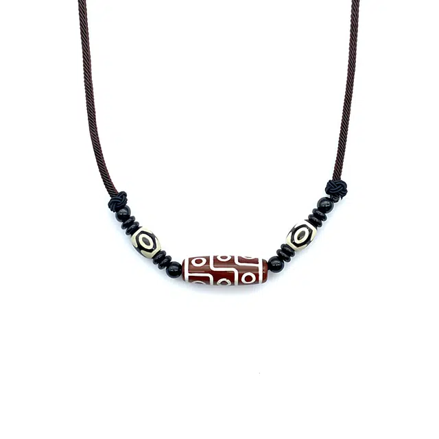 玉临门 国风复古民族风九眼天珠 玛瑙 项链 男女同款情侣款