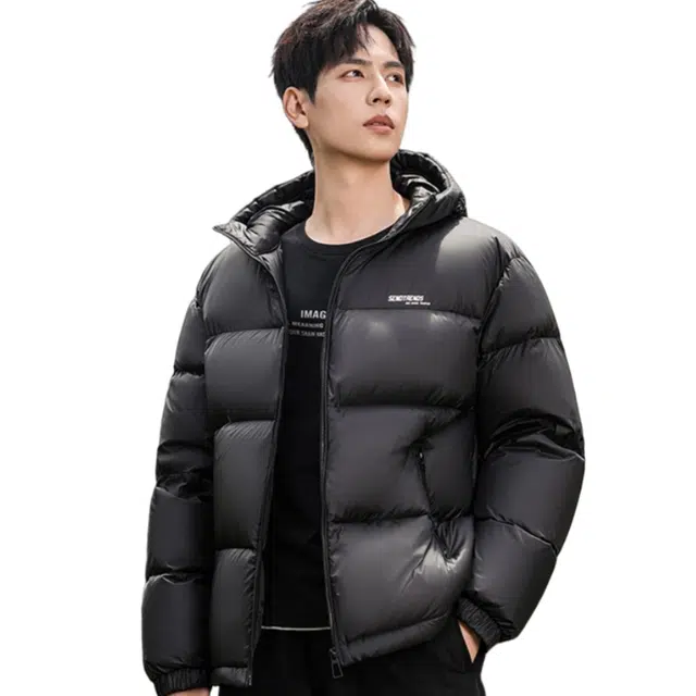 鸭鸭 时尚运动系列 韩版休闲短款连帽外套户外防寒保暖基础款面包羽绒服 通用