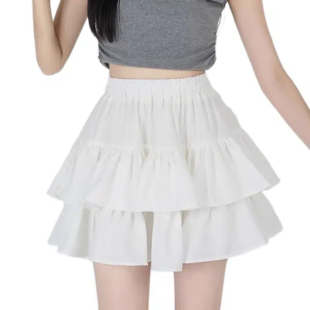 怪力萝莉 时尚百搭简约纯色休闲短裙 女款