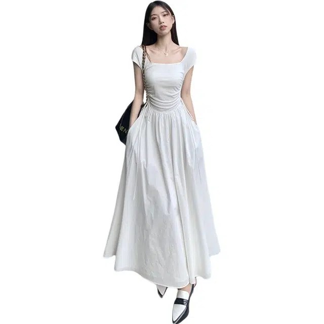 棉购 韩版时尚休闲套头裙短袖连衣裙 女款