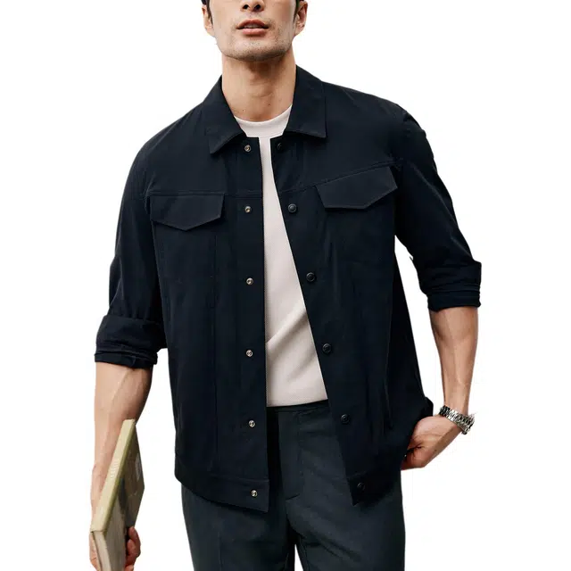 丹宁哲学 高档凉感抗皱长袖翻领修身夹克 男款