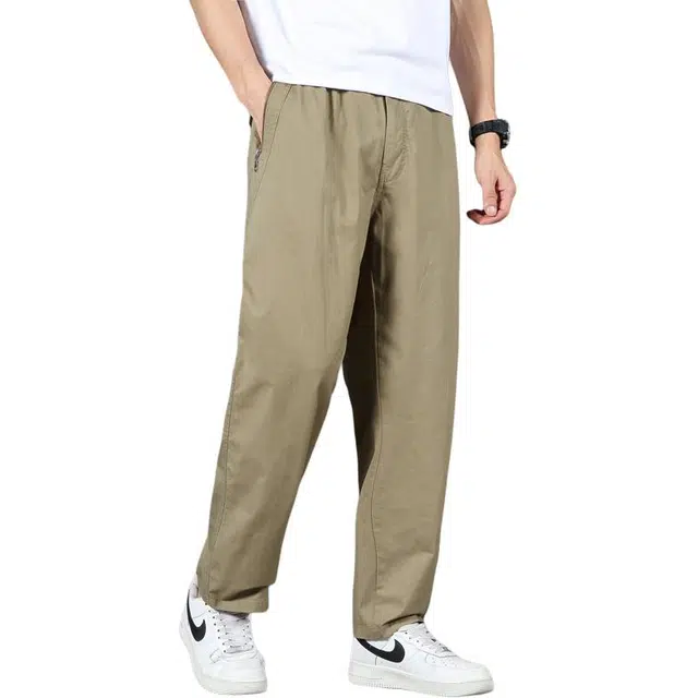 潮人榜 美式潮牌夏季薄款宽松直筒长裤子高端百搭商务阔腿工装休闲裤 男款
