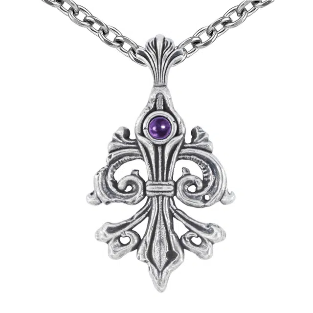 【免费刻字】 白木黑冰 绅士鸢尾花小众潮流时尚新中式高级感 银合金 项链 男款 礼盒