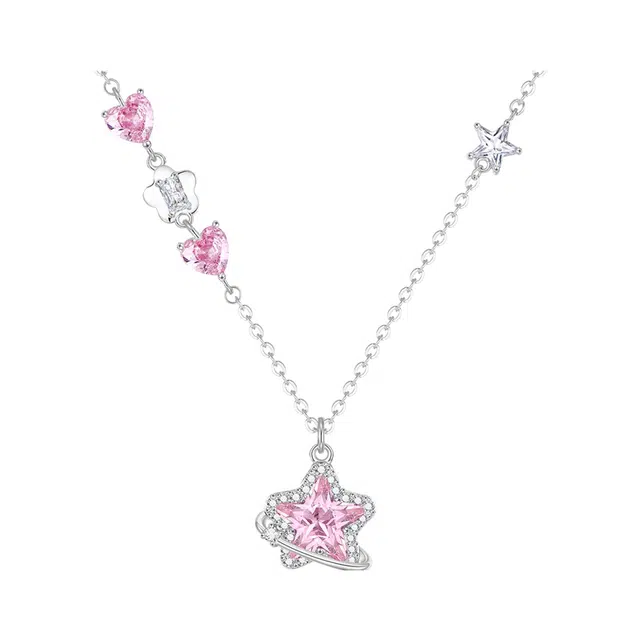 恋朵 原创设计 爱情的幸运星 甜美锁骨链 铜 项链 女款