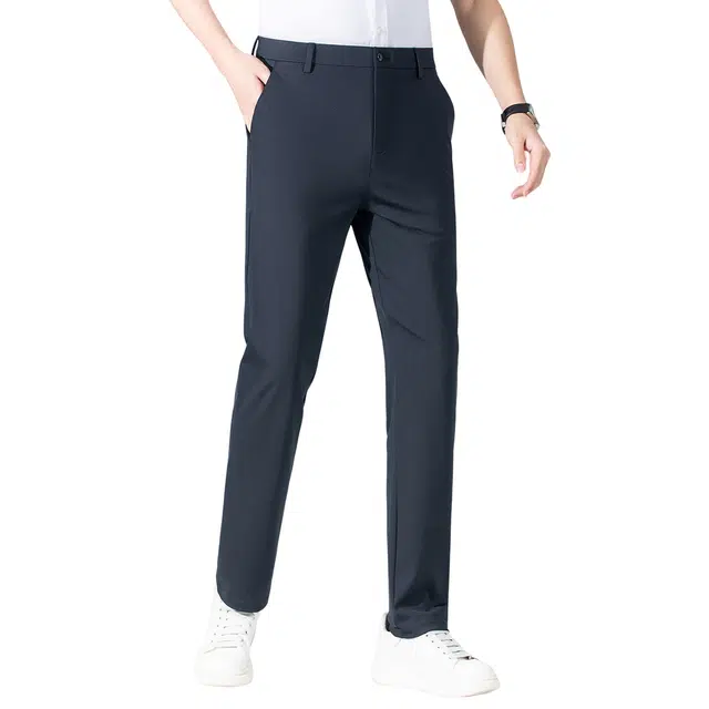 富铤 纯色简约凉爽顺滑亲肤休闲日常通勤直筒西装裤 男款