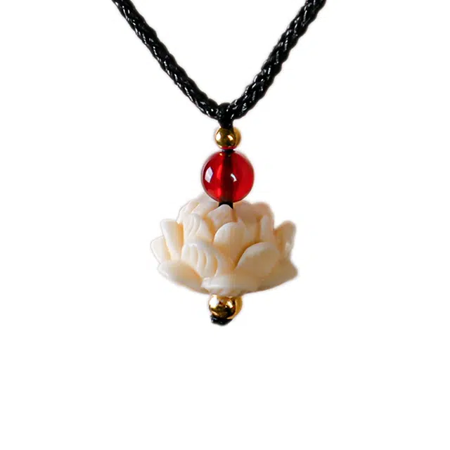 物㯖 国潮新中式轻奢高级感好运连连莲花吊坠吉祥如意万事顺遂考研上岸#好运再造 象牙果 菩提类项链 男女同款情侣款