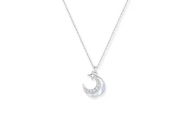 迎百宝 时尚轻奢星月好运月亮高级感锁骨颈链 合金 项链 男女同款情侣款