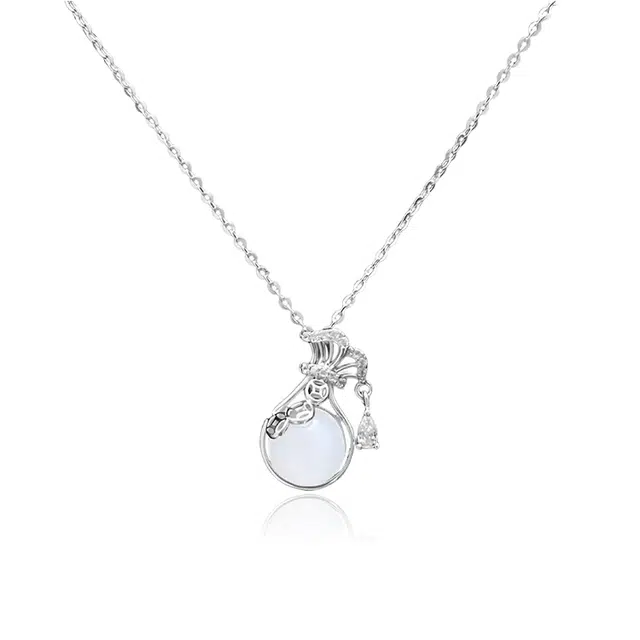 【多财多亿】 克兰茜 做个富婆 福气满满 新中式国风福袋小众设计高级感锁骨链 精致轻奢简约日常百搭好运 仿玉髓 项链 女款