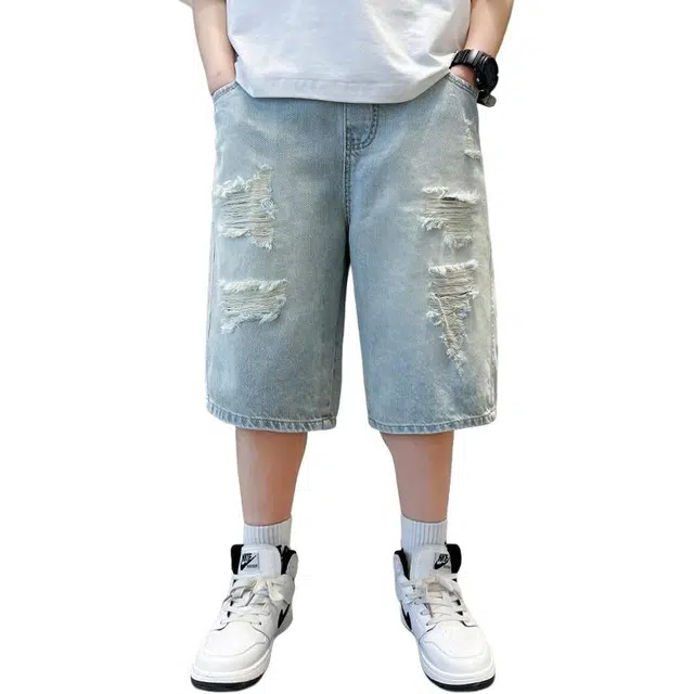 泰迪珍藏 休闲时尚潮流百搭帅气短裤 儿童款 蓝色