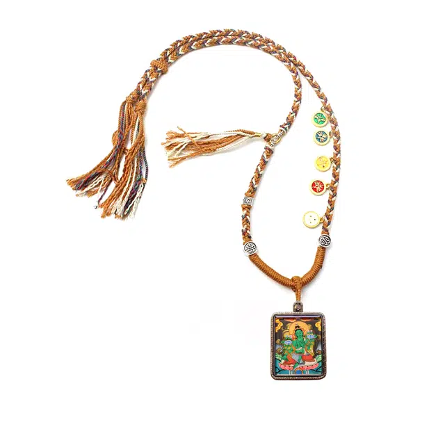 【五路财神来敲门】 玉临门 生肖顺利  本命佛  水逆绝缘体  水逆退散唐卡复古民族风手工绳#好运 合金 项链 男女同款情侣款