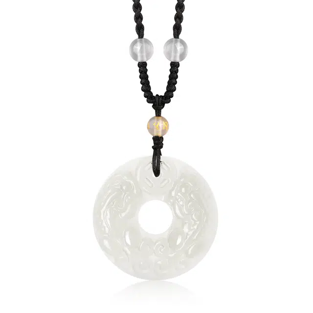 帝苏行 色泽莹润 貔貅平安扣 新中式国潮 吉祥如意 平安顺遂 简约小众设计 玉髓 项链 女款