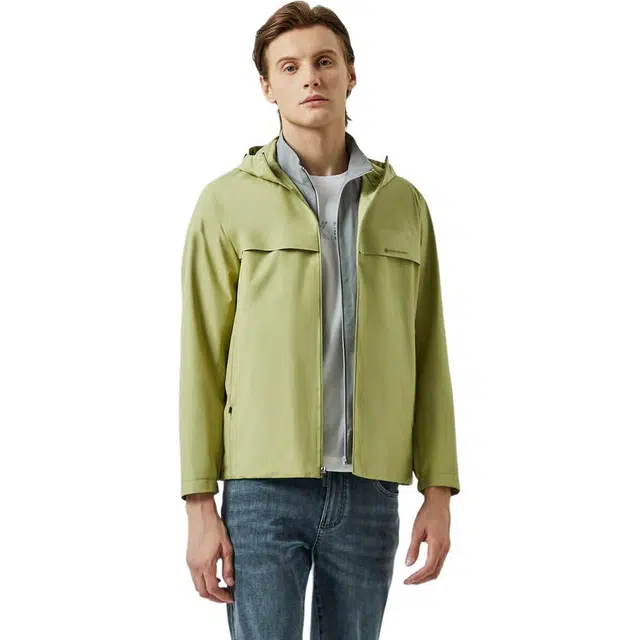 迪柯尼 纯色拉链连帽夹克外套 男款 苹果绿