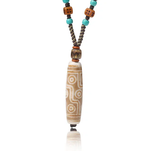 古禾 复古风转运九眼天珠吉祥平安护身 玛瑙 项链 男女同款情侣款