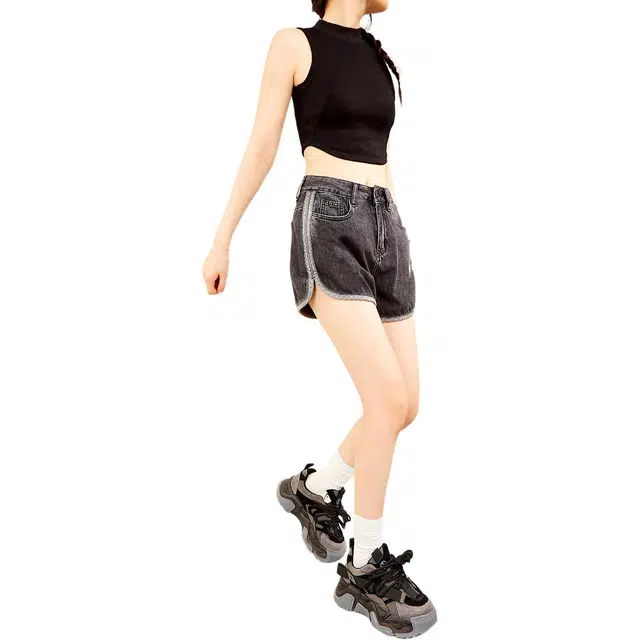 木果果木 通勤百搭时尚复古辣妹弹力三分牛仔短裤 女款