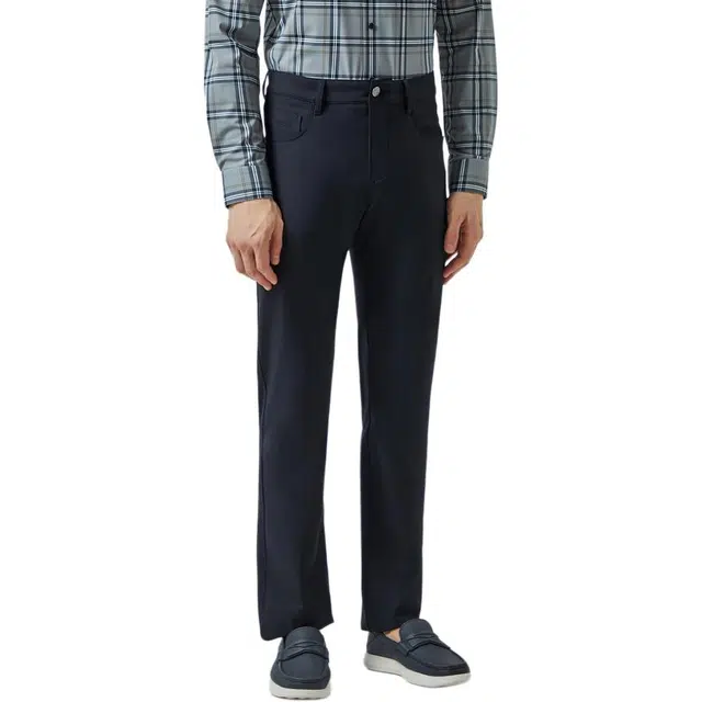 迪柯尼 都市通勤纯色直筒休闲裤 男款 黑蓝