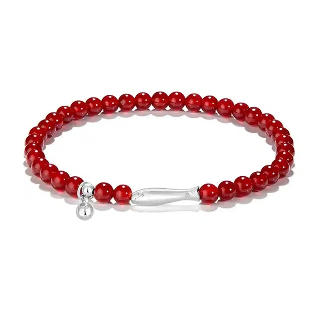 百慕眸 可爱小巧幸运小鱼 小清新甜美 年年有鱼 时尚百搭高级感#好运 玛瑙 手串 女款