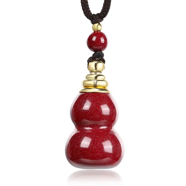 翠雅金楼 紫砂护身守护鸿运福禄葫芦 国潮复古新中式立体招财转运#好运编绳国风 再造辰砂朱砂 项链 男女同款情侣款