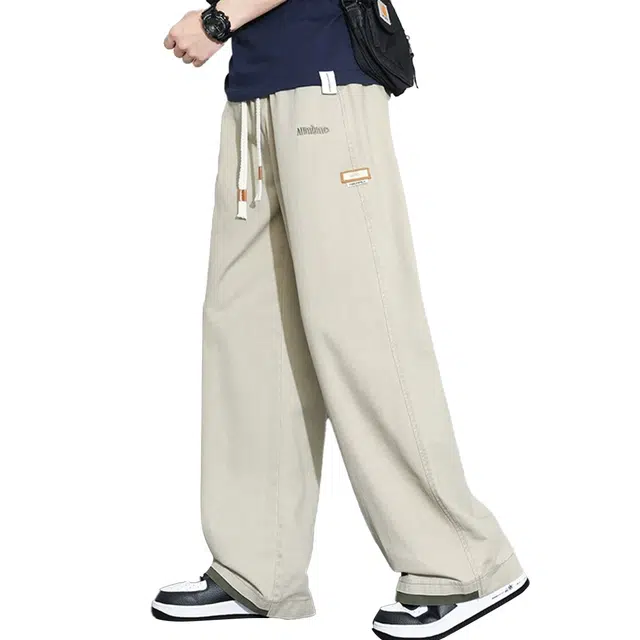 顶峰保罗 美式百搭舒适宽松直筒纯色休闲裤 男女同款